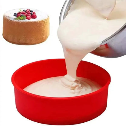 Silicone Cake Mold Set 4/6/8inch Round Nonstick Baking Pans Reusable