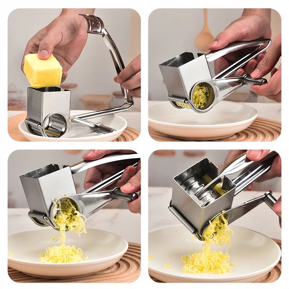 Stainless Steel Hand Crank Cheese Grater Vegetable Slicer