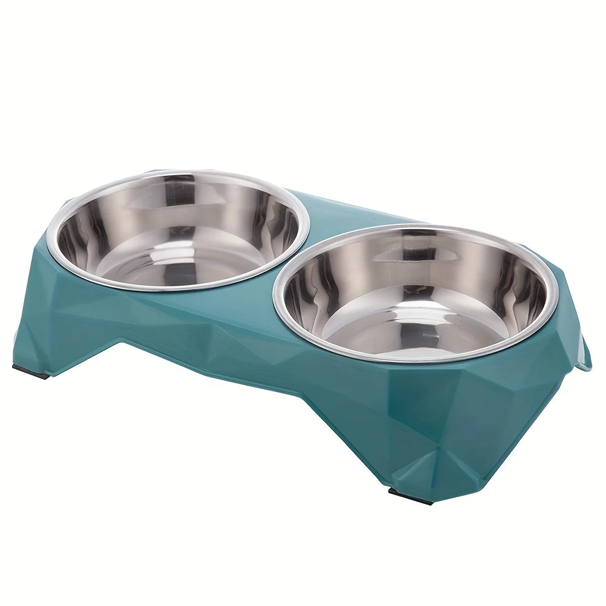 Large Stainless Steel Double Bowl Pet Feeder for Dogs & Cats