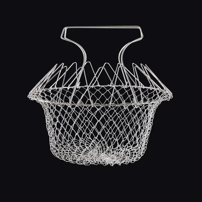 Stainless Steel Foldable Multifunctional Fryer Basket French Fry Strainer Kitchen Appliance Is Durable