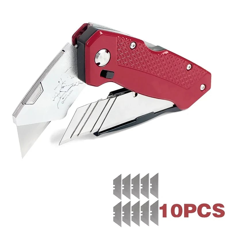 Folding Utility Knife with Replaceable Blades - Heavy Duty Cutter