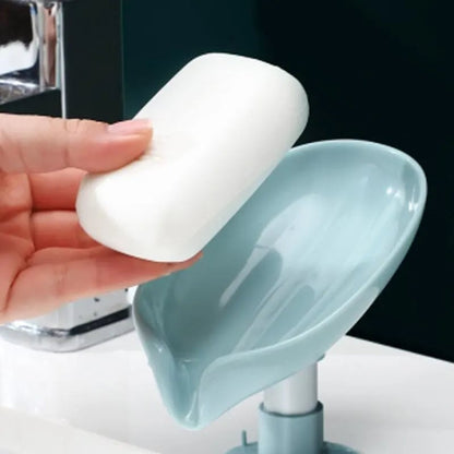 2pcs Draining Soap Dish Suction Cup Wall Mount Punch Free Storage