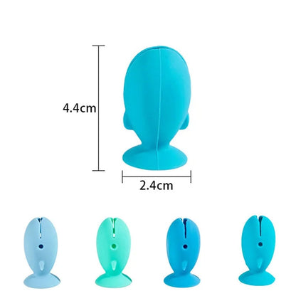 Fish Shape Silicone Toothbrush Holder Travel Storage Rack 4-8 Pcs