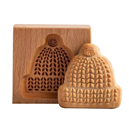 Wooden Cookie Cutter Baking Mold Press Stamps Gingerbread DIY Tool