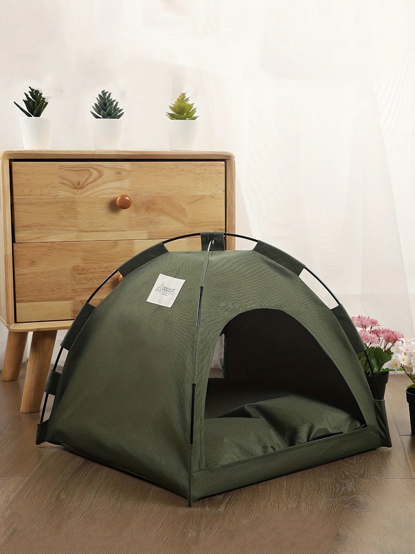 Foldable Pet Tent Bed - Enclosed Portable Dog Cat House Indoor
