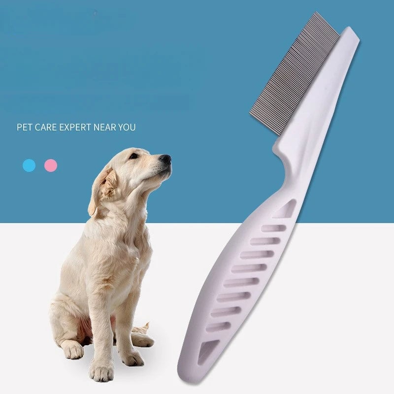 Professional Flea Comb - Fine Tooth Metal Grooming Tool for Dogs Cats