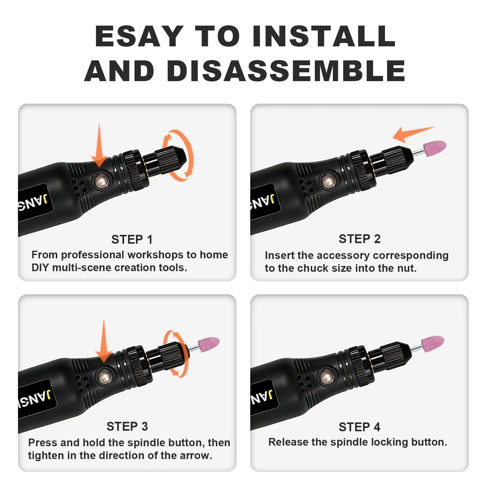 USB Cordless Rotary Tool Kit - Engraving Pen for Jewelry Metal Glass