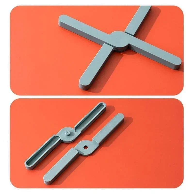 X-Shaped Foldable Silicone Trivet Mat Heat Resistant Hot Pot Holder