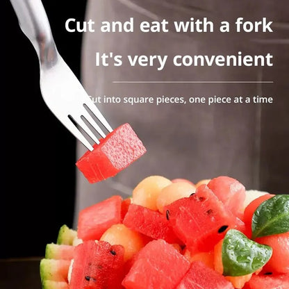 2-in-1 Stainless Steel Watermelon Slicer Cutter Fork Tool