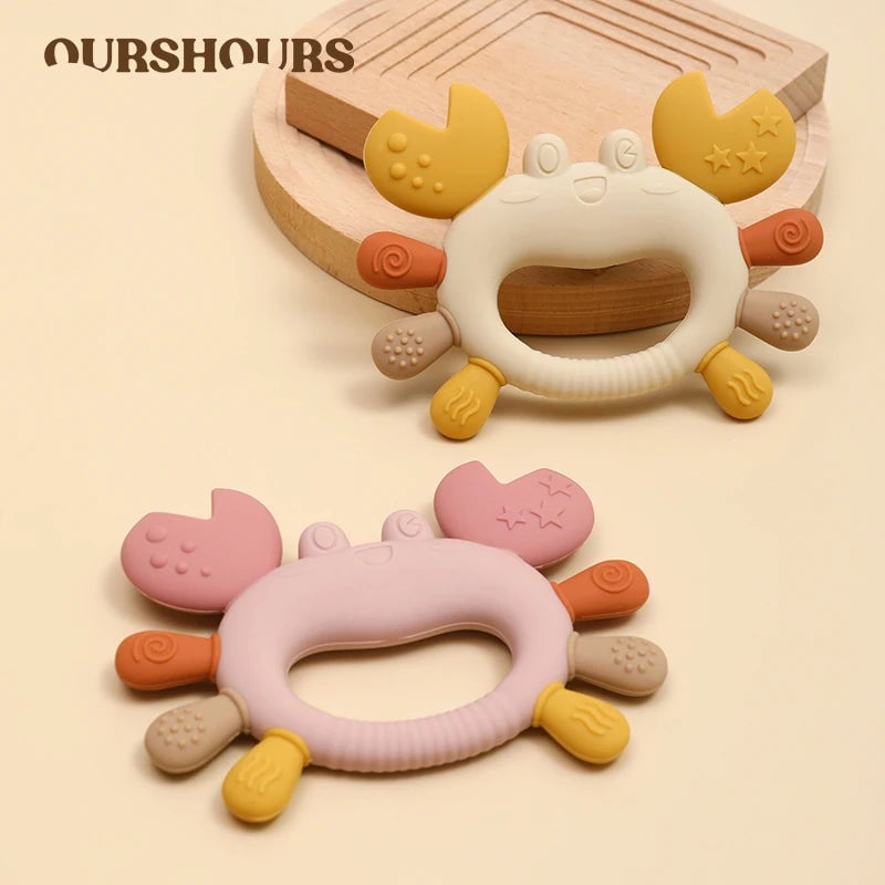 BPA-Free Silicone Crab Teething Toy - Easy Grip Design Newborn