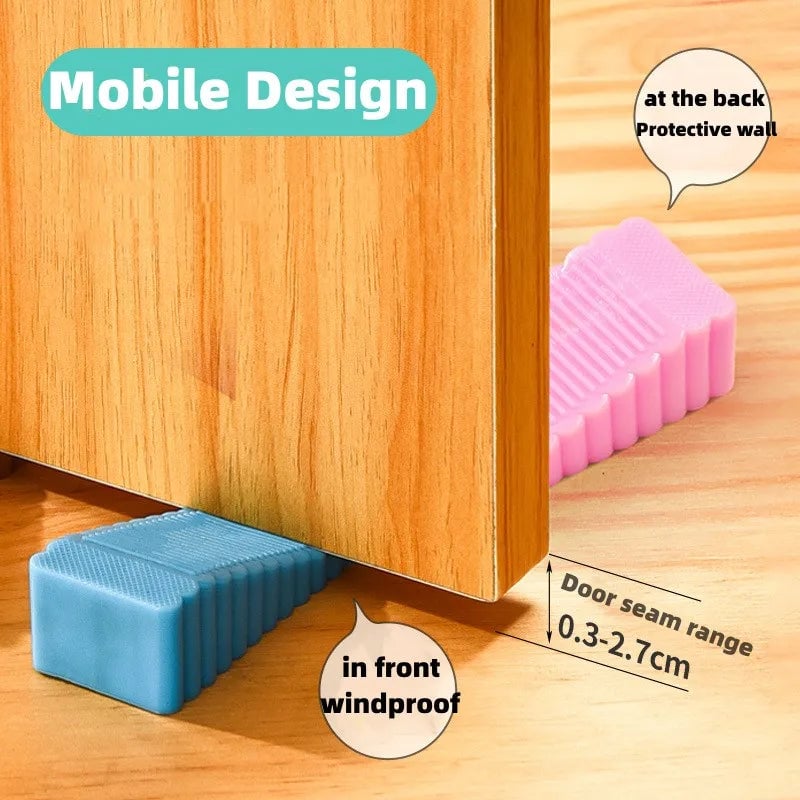 Safety Silicone Door Stop Wedge - Anti-Collision Block Stopper