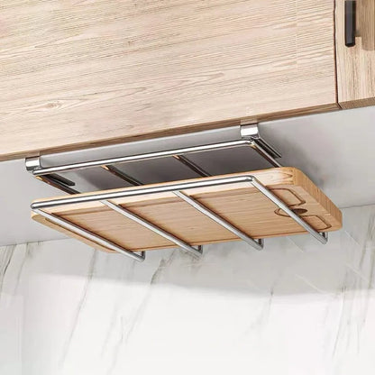 Stainless Steel Under Cabinet Cutting Board Organizer Holder