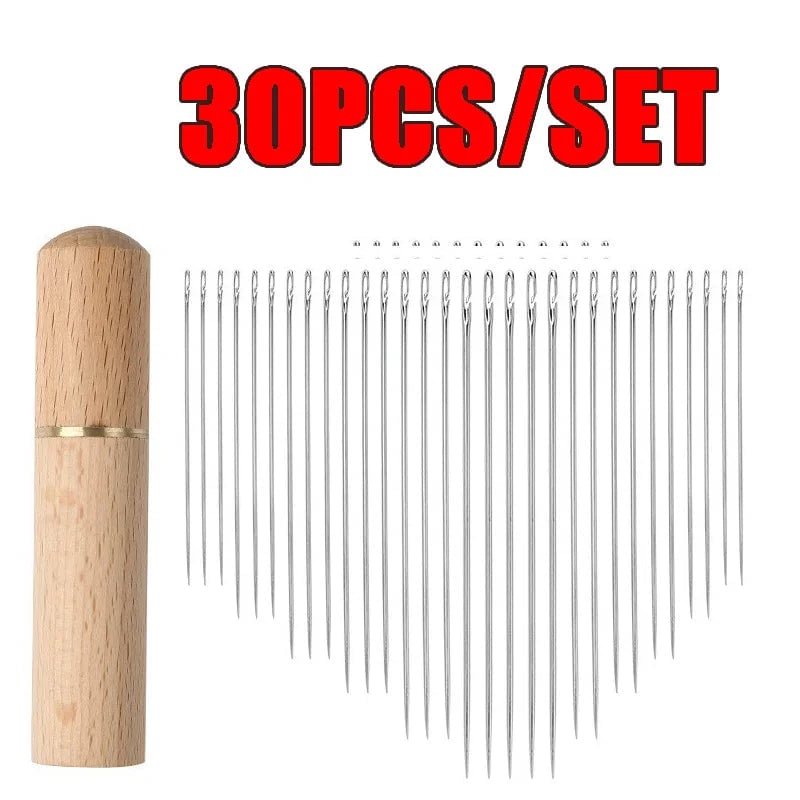 30pcs Self Threading Stainless Steel Automatic Blind Sewing Needles