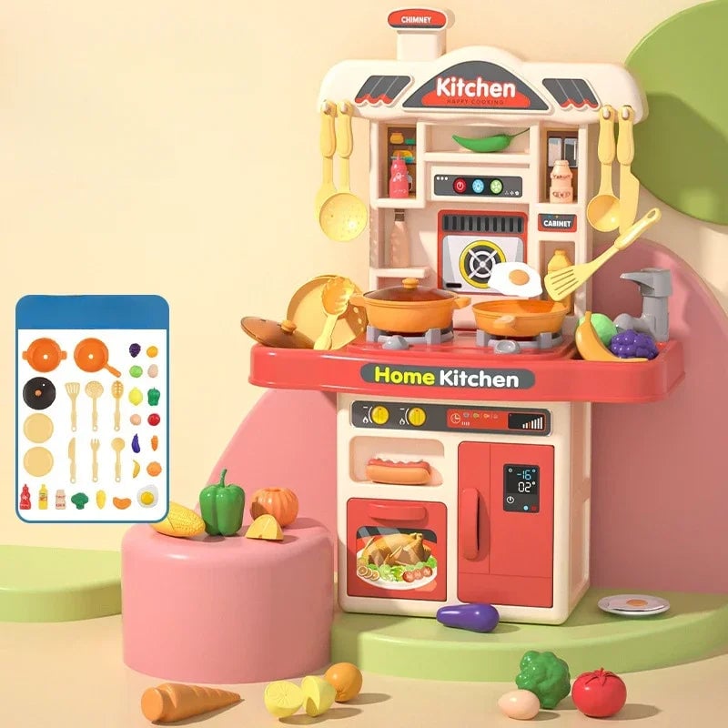 Interactive Kitchen Playset with Sound - Educational Cooking Toy Set