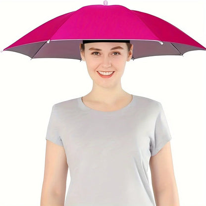 Head Mounted Umbrella Hat Hands-Free Rain Sun Protection Fishing