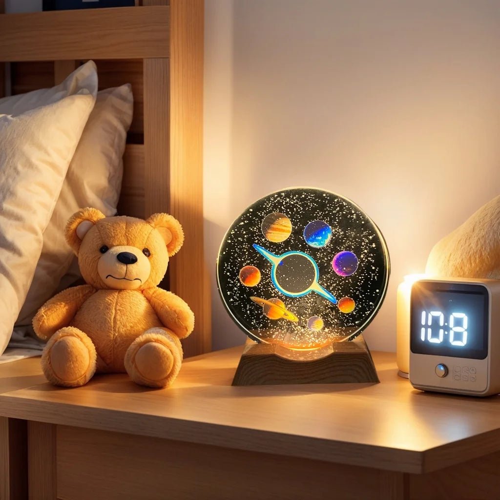 Galaxy Crystal LED Strip Night Light Glass Base Display Lamp