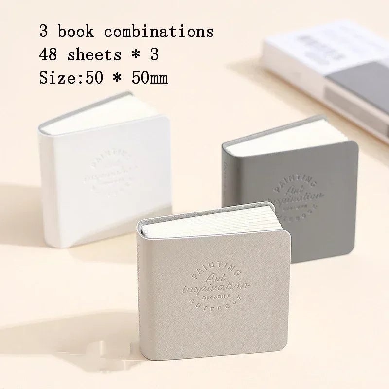 Square Watercolor Sketchbook Set 3-Pack Mini Thick Paper Drawing Books