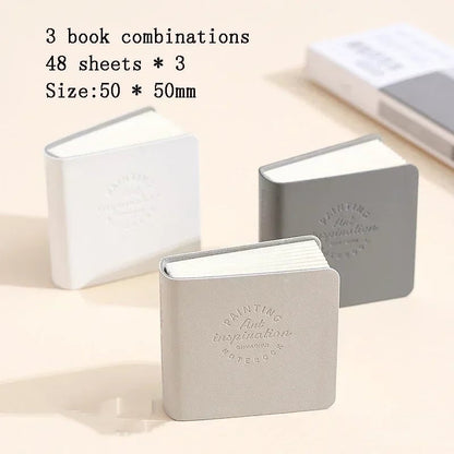 Square Watercolor Sketchbook Set 3-Pack Mini Thick Paper Drawing Books