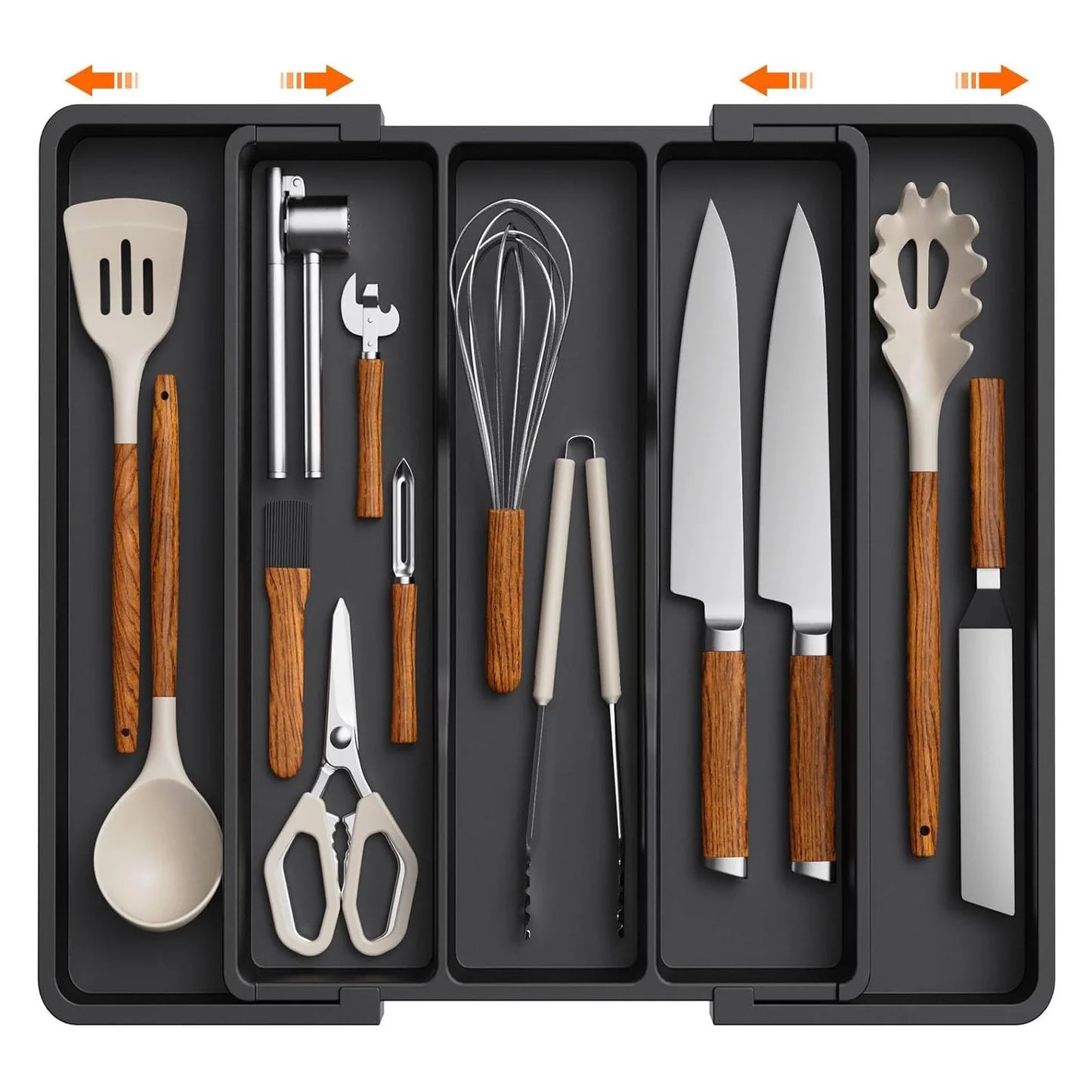 Expandable Kitchen Silverware Drawer Organizer Adjustable Utensil Tray