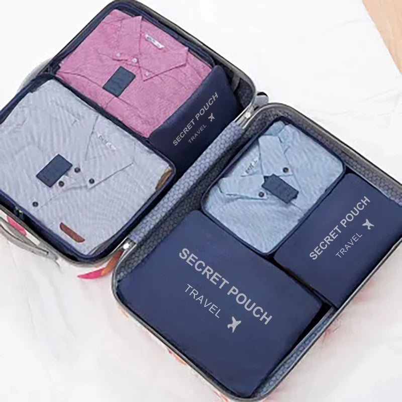6PCS Waterproof Travel Storage Bags Large Luggage Clothes Organizer