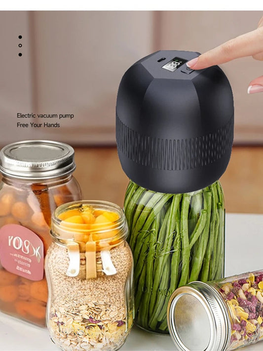 Electric Mason Jar Vacuum Sealer Kit - 5x Longer Food Freshness