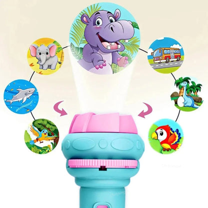 Kids Projector Flashlight 80 Patterns 10 Cards Educational Bedtime Toy