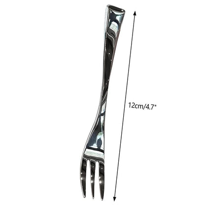 Stainless Steel Long Handle Dinner Forks Set - 4 Tine Korean Style