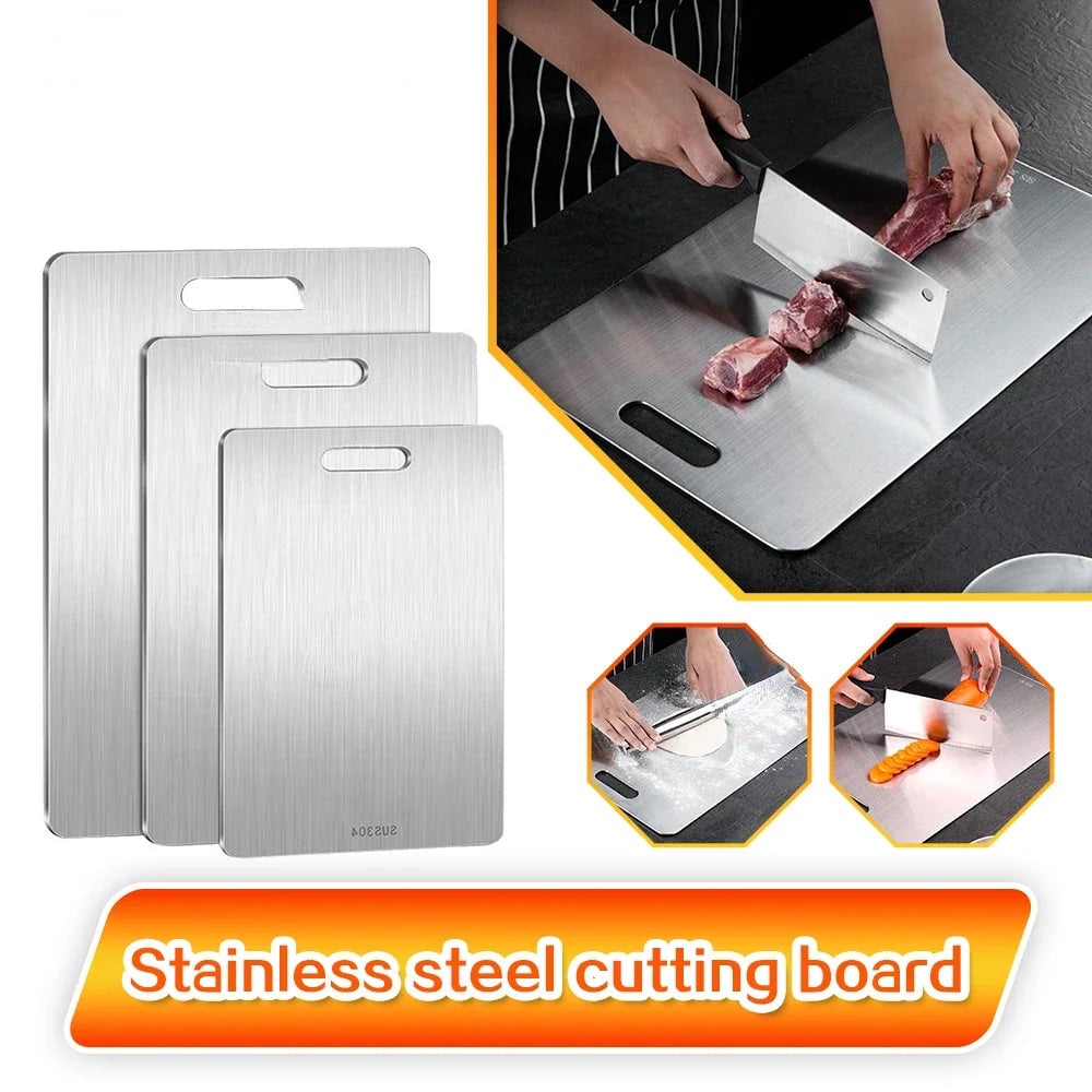 316 Stainless Steel Double Sided Cutting Board - Thickened Kitchen Block