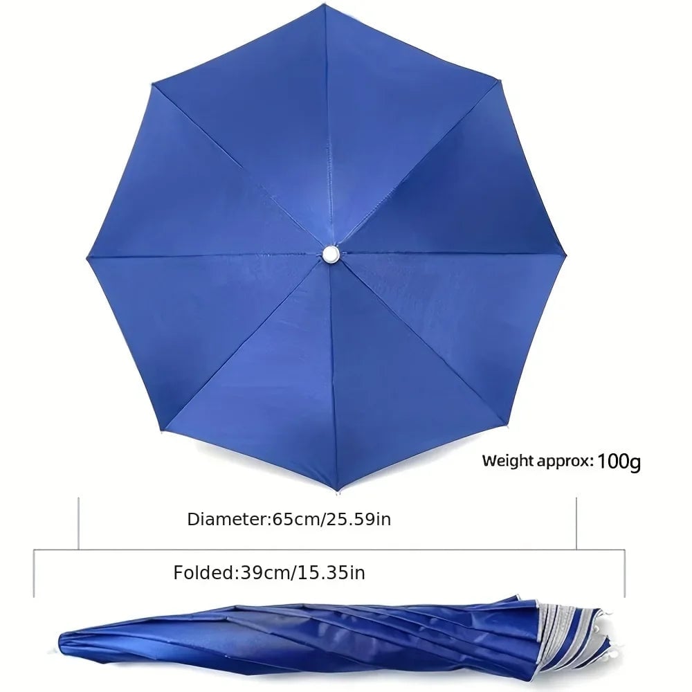 Head Mounted Umbrella Hat Hands-Free Rain Sun Protection Fishing