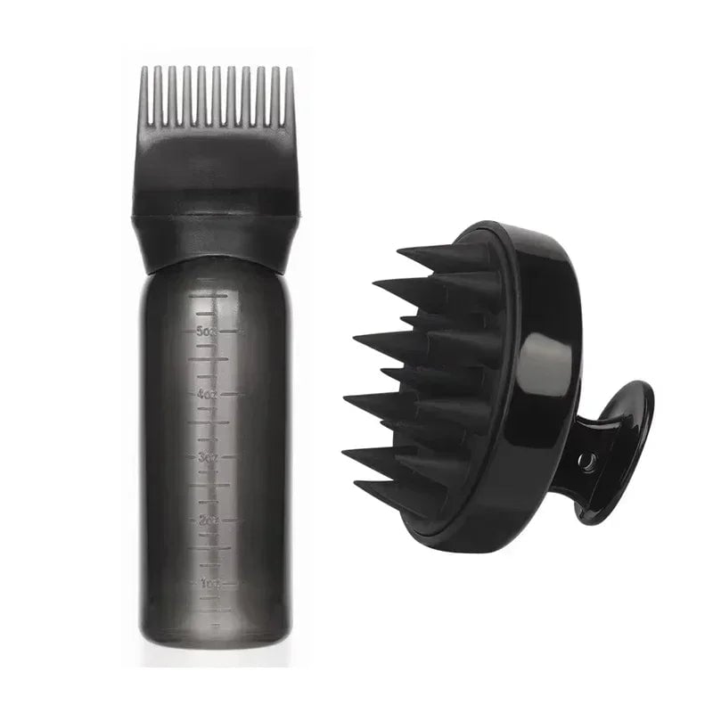 Silicone Scalp Massage Brush Hair Dye Applicator Bottle Salon Tool