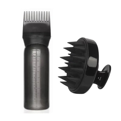 Silicone Scalp Massage Brush Hair Dye Applicator Bottle Salon Tool
