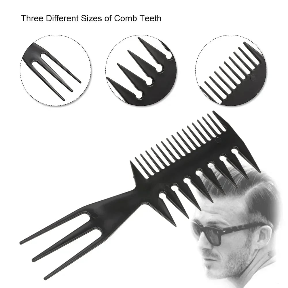 Wide Tooth Anti-Static Exfoliating Hair Styling Comb 3-in-1