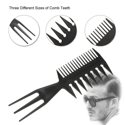 Wide Tooth Anti-Static Exfoliating Hair Styling Comb 3-in-1