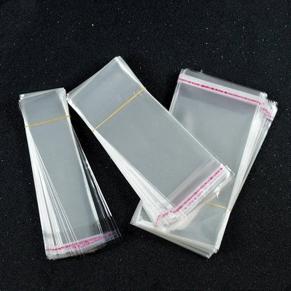 100pcs Long Clear OPP Self Adhesive Bags - Dust Water Proof Packaging