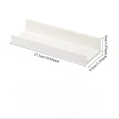 No Drill Corner Bathroom Shelf White ABS Wall Mount Storage Organizer