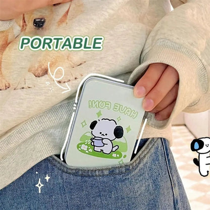 Rectangular Tinplate Puppy Storage Box - Mini Metal Cartoon Organizer