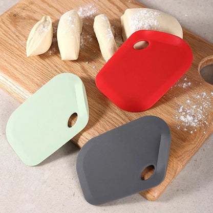 Silicone Dough Scraper with Standing Base - Pizza Cutter & Pastry Tool