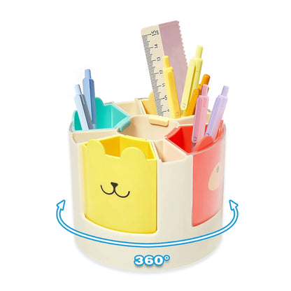 360° Rotating Pen Holder - 4 Detachable Slots Desk Organizer