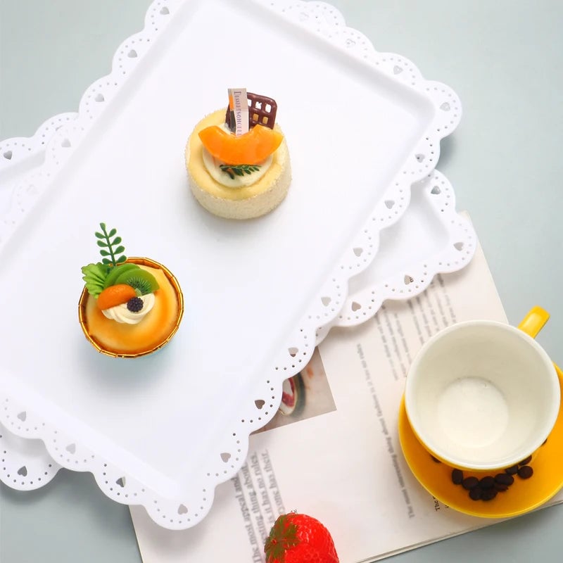 Reusable PP Square Rectangular Dessert Plates Set of 2 - Party