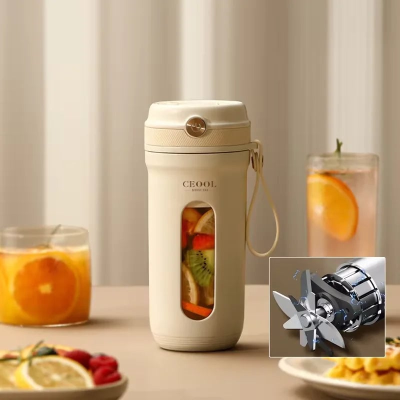 Mini Portable Electric Blender 380ml USB Rechargeable Fruit Juicer