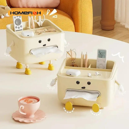 Multi-Function Desktop Organizer Box - Student Dorm Paper Towel Storage