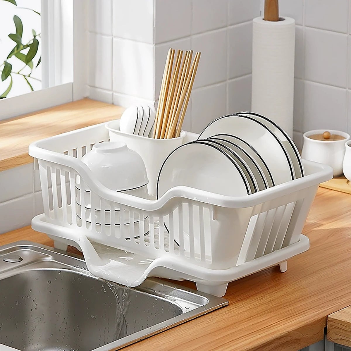 Countertop Kitchen Drain Bowl Rack - Tableware Storage Organizer