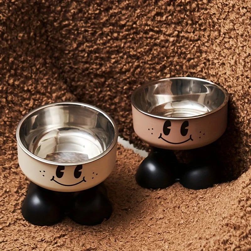 Stainless Steel Elevated Dog Cat Bowl - Raised No Spill Pet Feeder