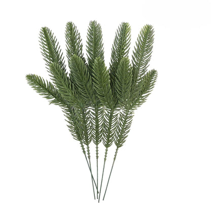 Artificial Snow Pine Branch Set - 5/10pcs Fake Pine Needles Garland
