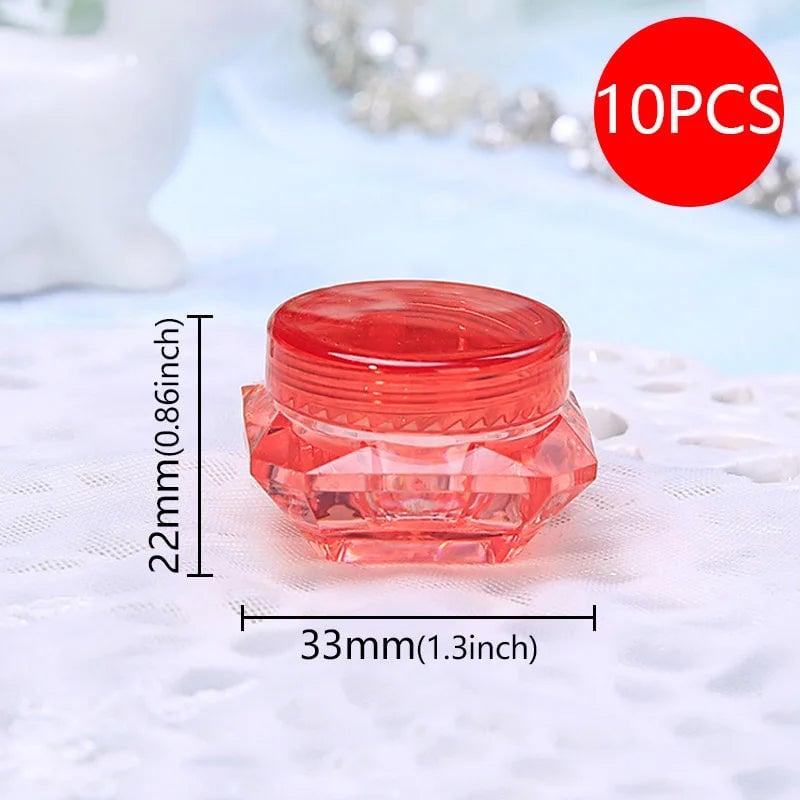 10pcs Diamond Shaped Cosmetic Cream Jars Refillable Travel Containers