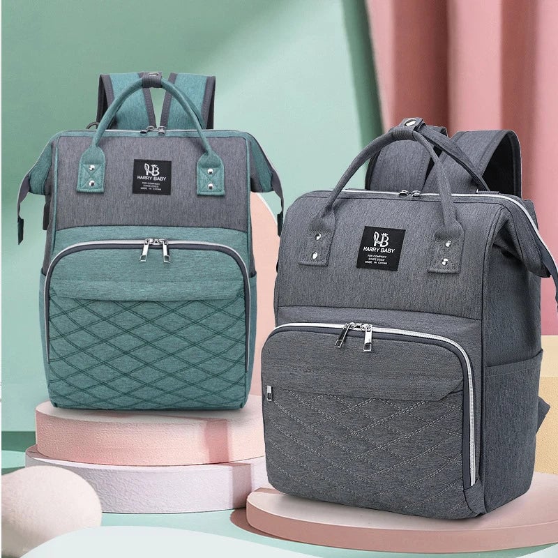 Large Waterproof Maternity Backpack USB Charging Port Nappy Bag