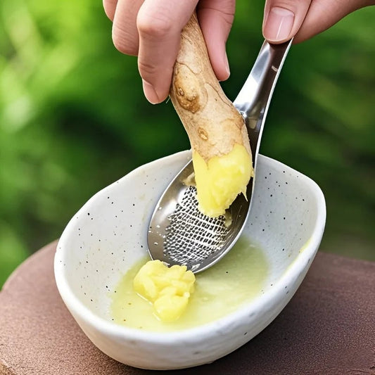 Stainless Steel Garlic Ginger Grater Spoon - Root Vegetable Grinder