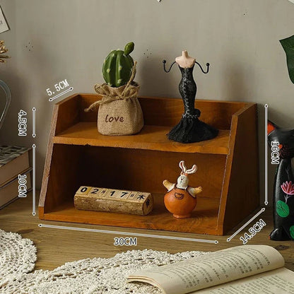 Vintage Wooden Perfume Organizer Rack - Multifunctional Storage