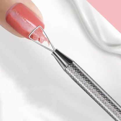 Stainless Steel Triangle Nail Pusher UV Gel Remover Peeler Tool