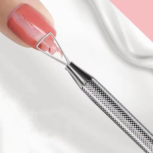 Stainless Steel Triangle Nail Pusher UV Gel Remover Peeler Tool